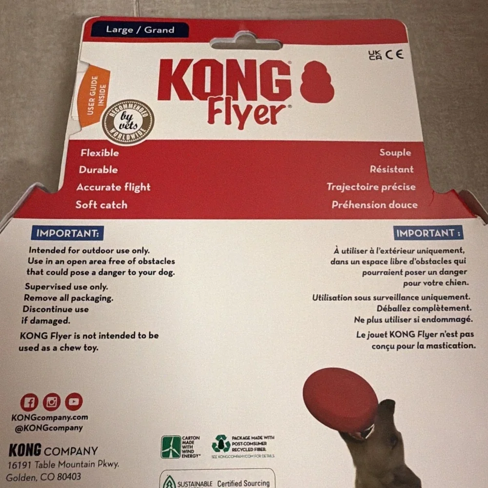 New KONG 26299 Flexible Flyer Frisbee LARGE 9